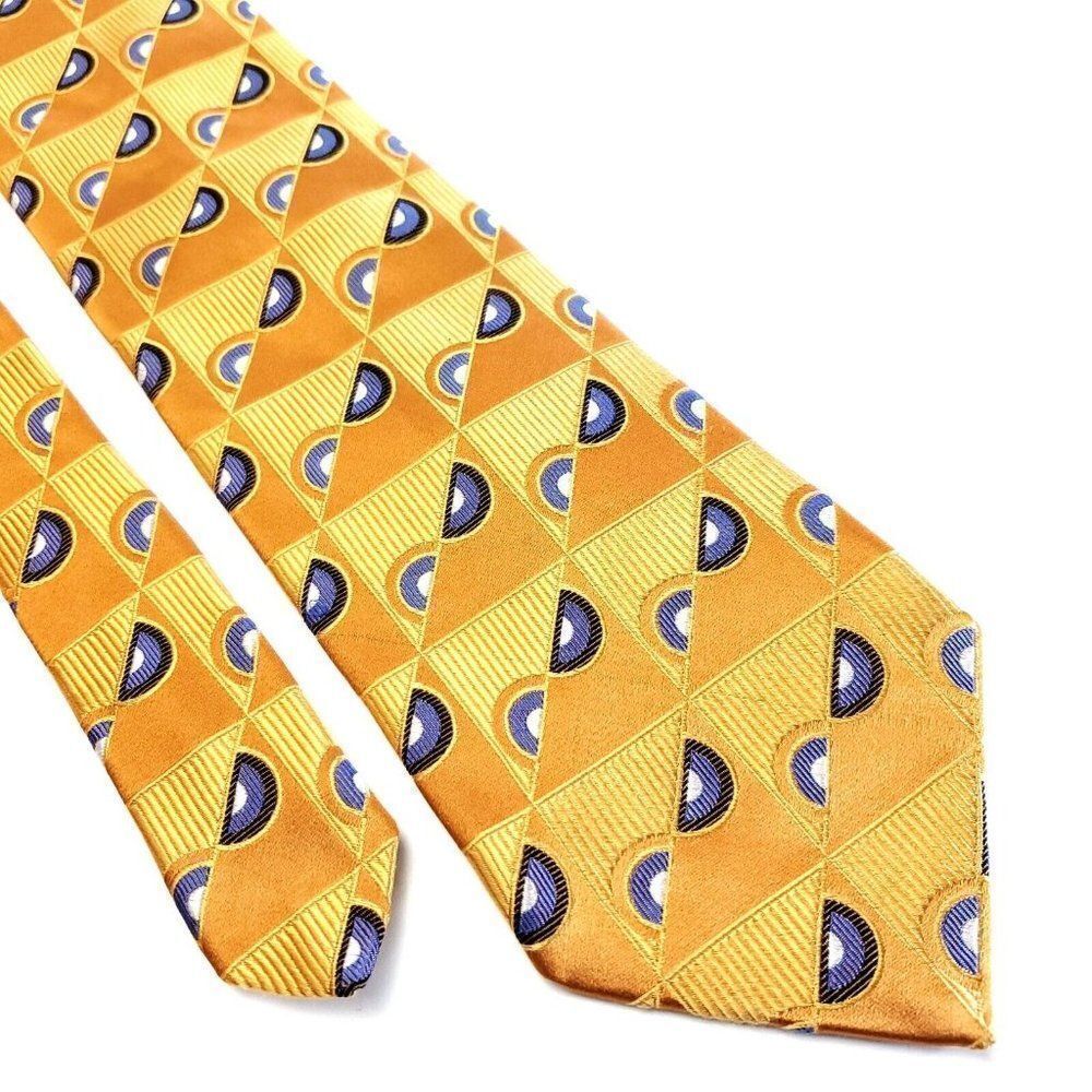 Robert Talbott Best Of Class Brown Orange Abstract Woven Long Wide Silk Tie